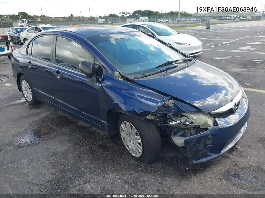 HONDA CIVIC 2010, VIN 19XFA1F30AE063946