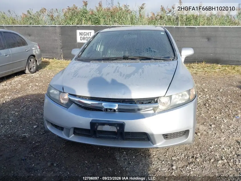 2011 HONDA CIVIC VIN 2HGFA1F66BH102010 — фото 11