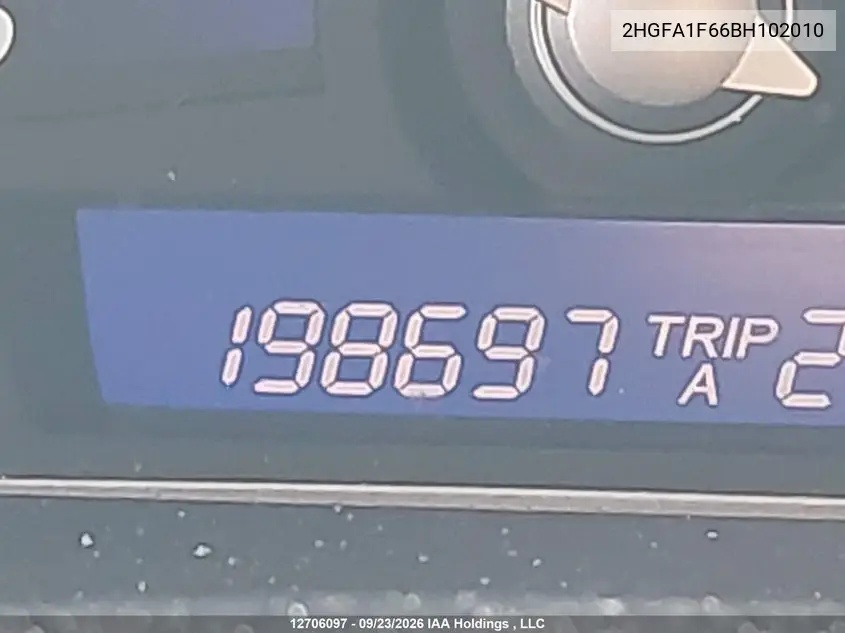 2011 HONDA CIVIC VIN 2HGFA1F66BH102010 — фото 14