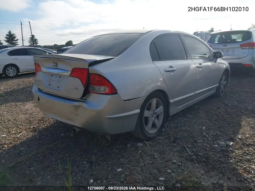 2011 HONDA CIVIC VIN 2HGFA1F66BH102010 — фото 4