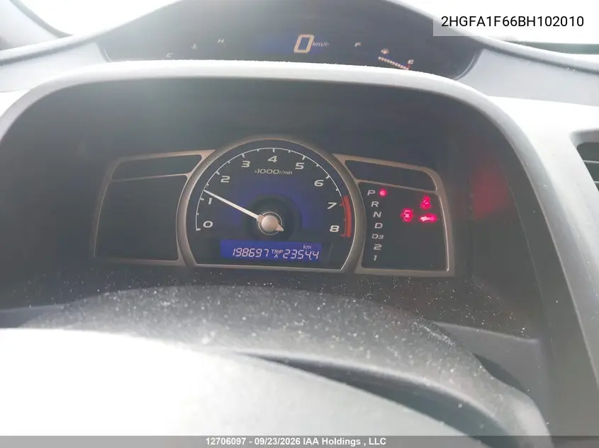 2011 HONDA CIVIC VIN 2HGFA1F66BH102010 — фото 7