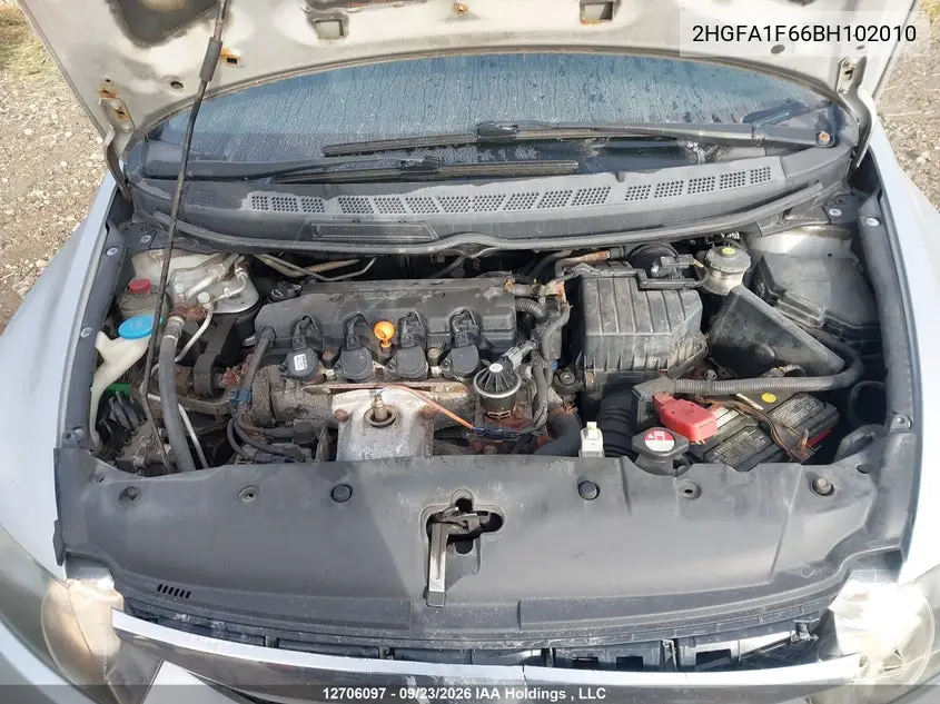 2011 HONDA CIVIC VIN 2HGFA1F66BH102010 — фото 9
