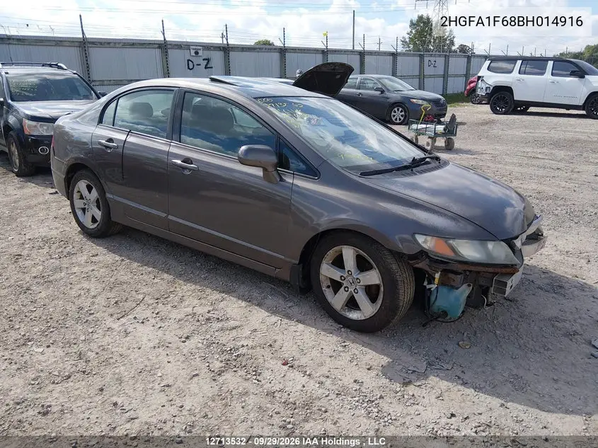 HONDA CIVIC 2011, VIN 2HGFA1F68BH014916