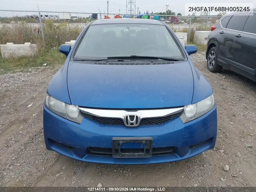 2011 HONDA CIVIC VIN 2HGFA1F68BH005245 — фото 12