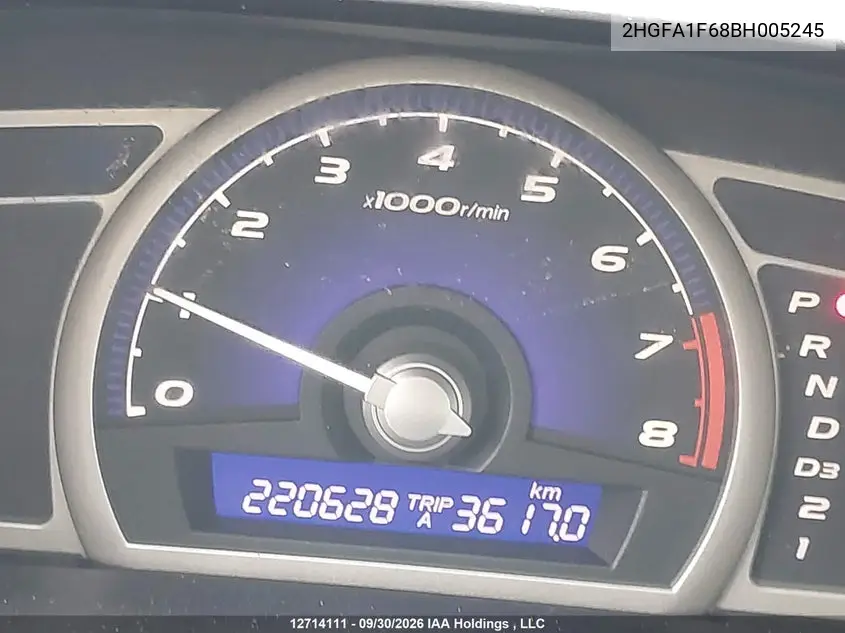 2011 HONDA CIVIC VIN 2HGFA1F68BH005245 — фото 15