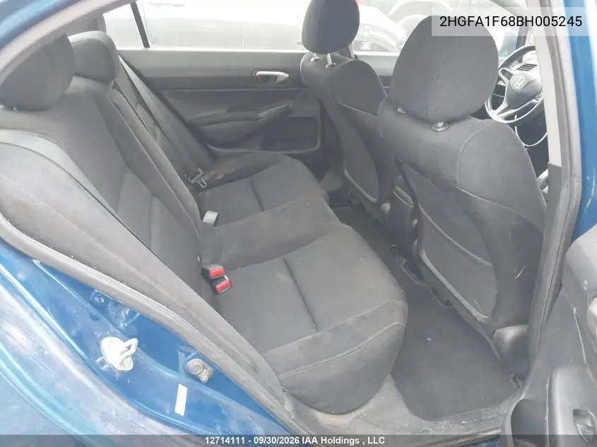 2011 HONDA CIVIC VIN 2HGFA1F68BH005245 — фото 8
