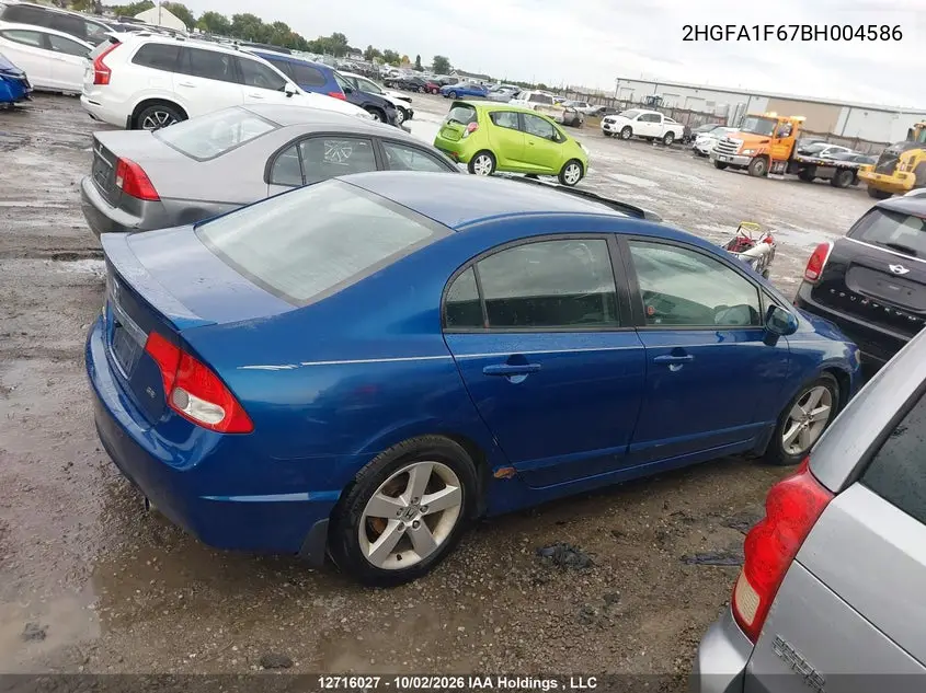 2011 HONDA CIVIC VIN 2HGFA1F67BH004586 — фото 13