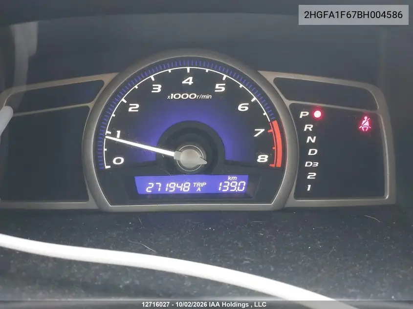 2011 HONDA CIVIC VIN 2HGFA1F67BH004586 — фото 15