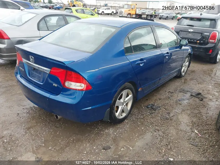 2011 HONDA CIVIC VIN 2HGFA1F67BH004586 — фото 4