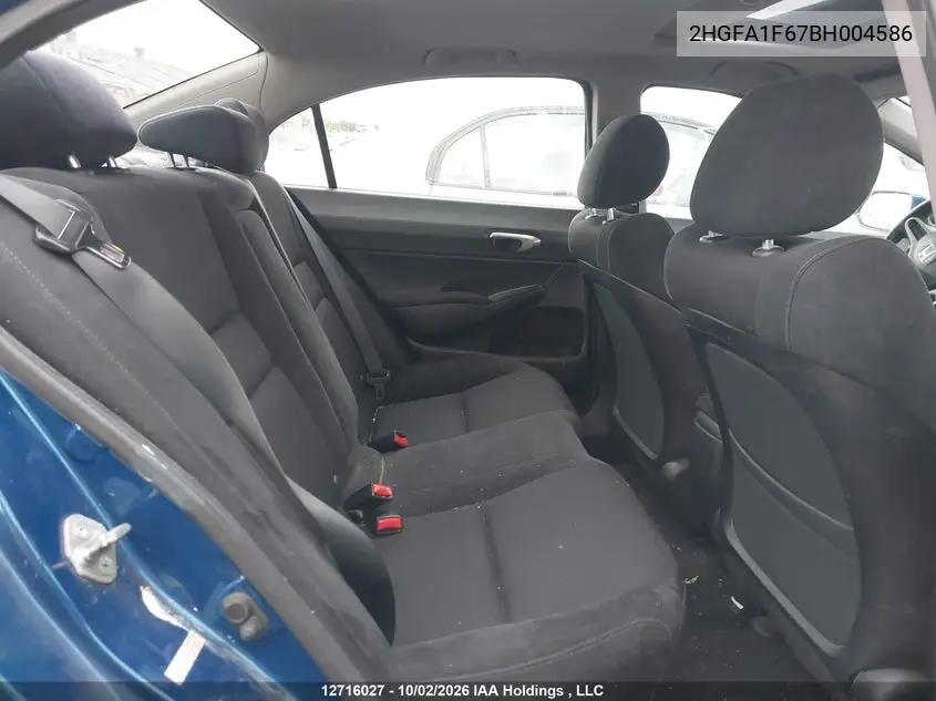 2011 HONDA CIVIC VIN 2HGFA1F67BH004586 — фото 8