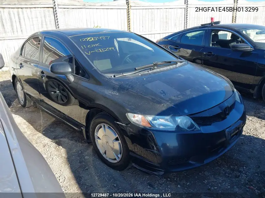 HONDA CIVIC 2011, VIN 2HGFA1E45BH013299
