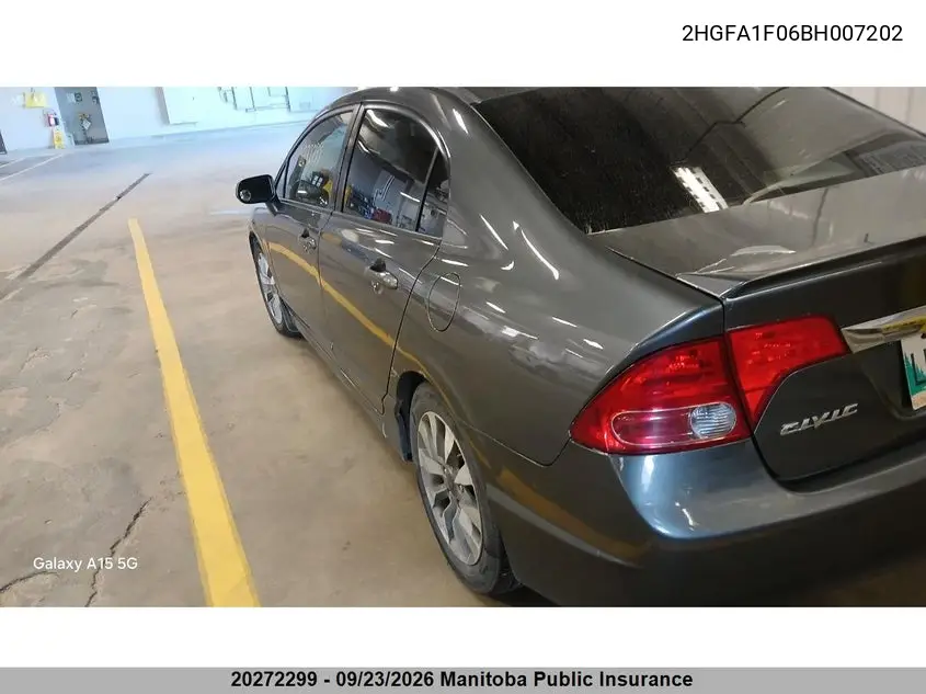 2011 HONDA CIVIC VIN 2HGFA1F06BH007202 — фото 4