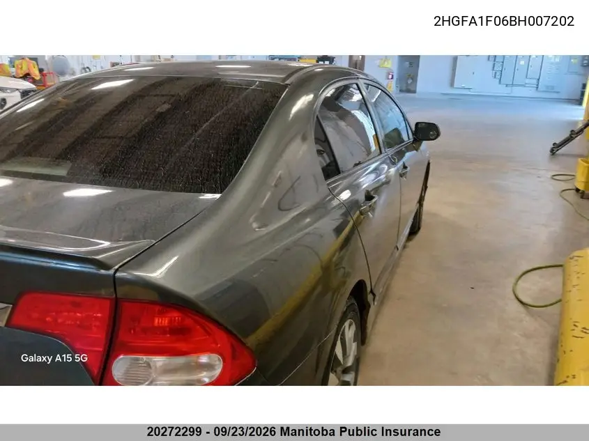 2011 HONDA CIVIC VIN 2HGFA1F06BH007202 — фото 5