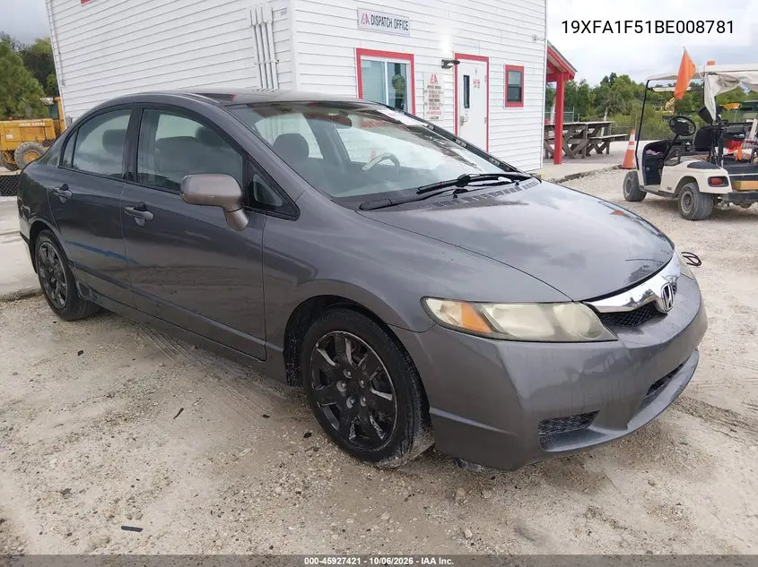HONDA CIVIC 2011, VIN 19XFA1F51BE008781