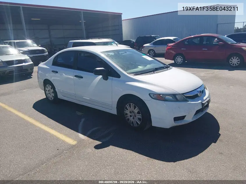HONDA CIVIC 2011, VIN 19XFA1F35BE043211