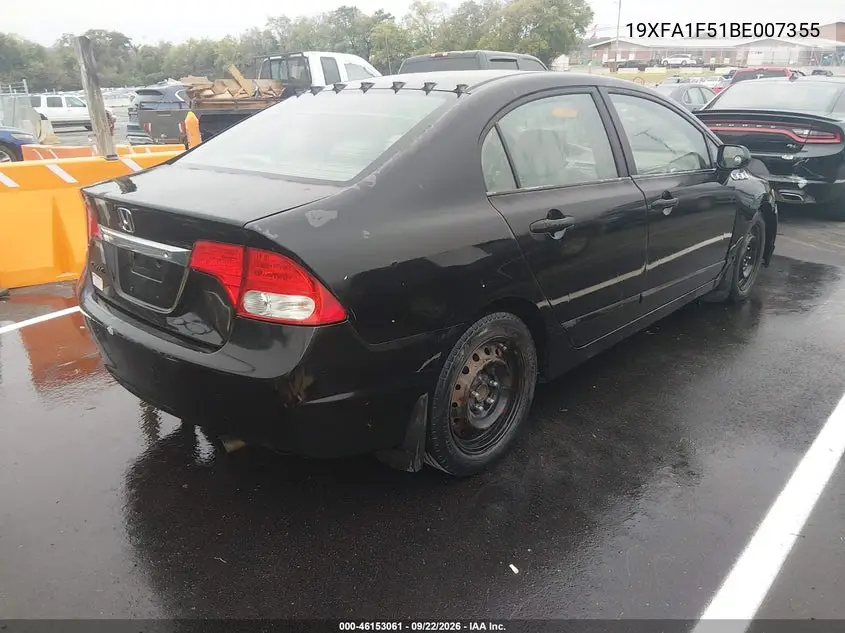 2011 HONDA CIVIC VIN 19XFA1F51BE007355 — фото 4