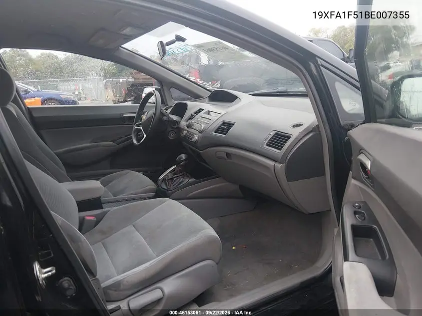 2011 HONDA CIVIC VIN 19XFA1F51BE007355 — фото 5