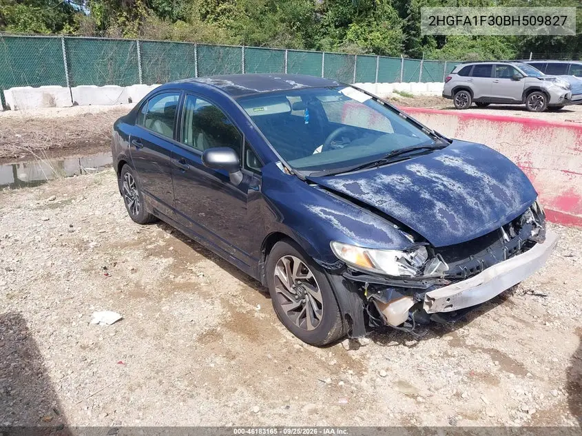 HONDA CIVIC 2011, VIN 2HGFA1F30BH509827