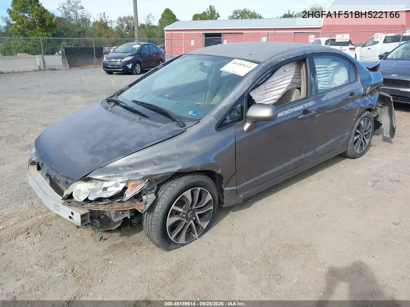 2011 HONDA CIVIC VIN 2HGFA1F51BH522166 — фото 2