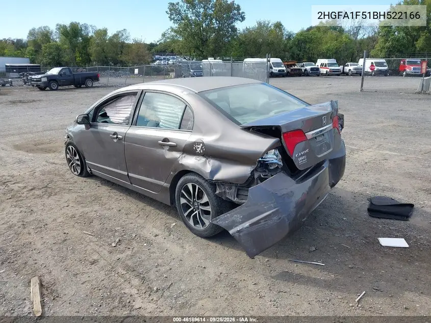 2011 HONDA CIVIC VIN 2HGFA1F51BH522166 — фото 3