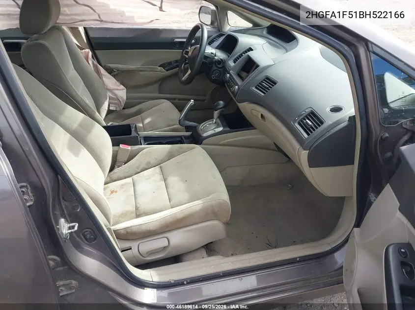 2011 HONDA CIVIC VIN 2HGFA1F51BH522166 — фото 5