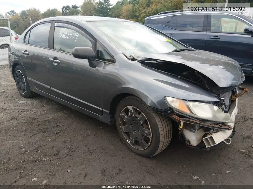 HONDA CIVIC 2011, VIN 19XFA1E51BE015392