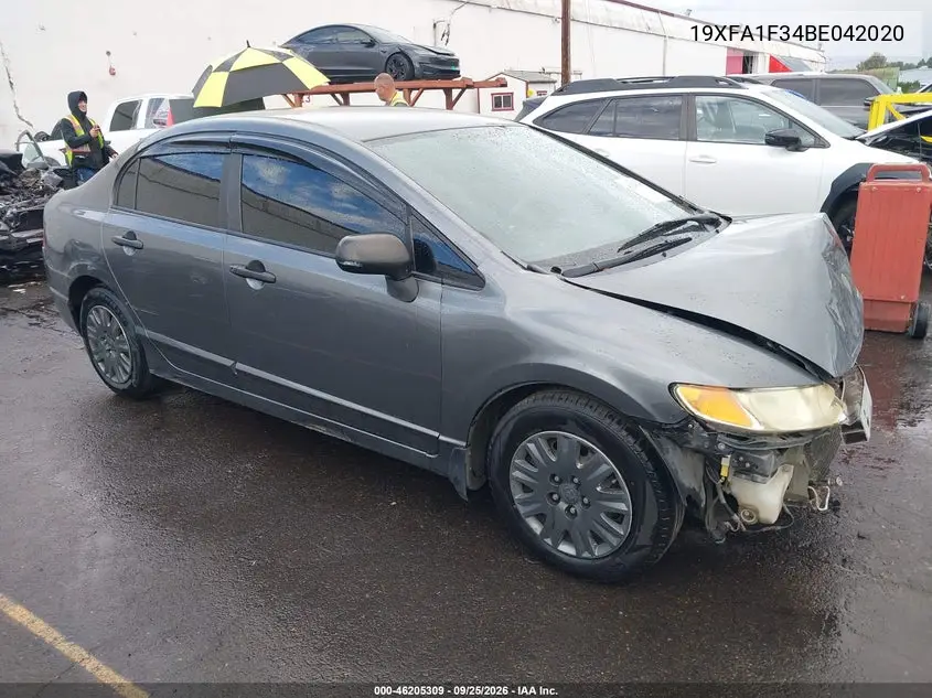 HONDA CIVIC 2011, VIN 19XFA1F34BE042020