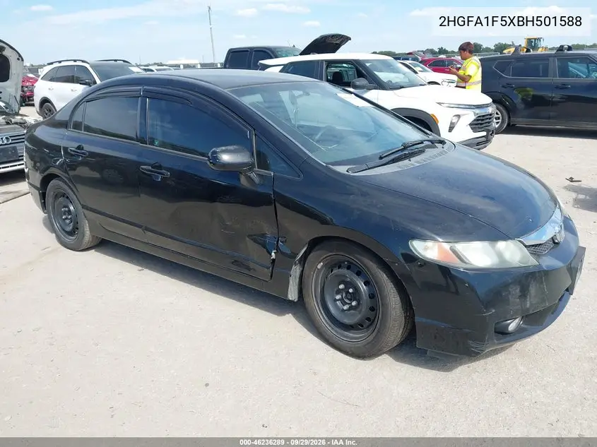 HONDA CIVIC 2011, VIN 2HGFA1F5XBH501588