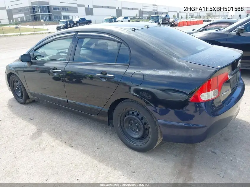 2011 HONDA CIVIC VIN 2HGFA1F5XBH501588 — фото 3