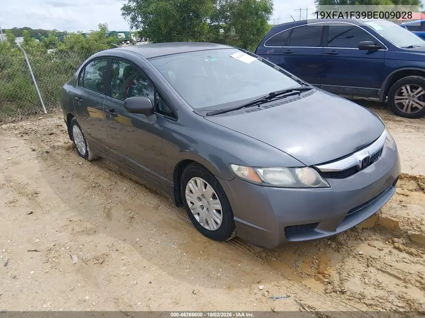 HONDA CIVIC 2011, VIN 19XFA1F39BE009028