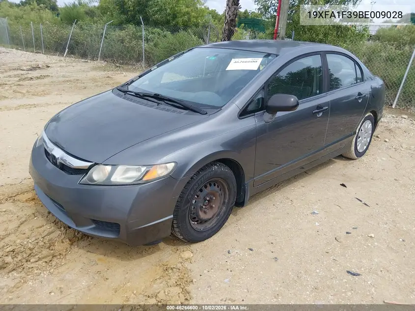 2011 HONDA CIVIC VIN 19XFA1F39BE009028 — фото 2