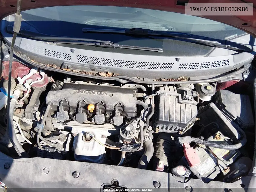 2011 HONDA CIVIC VIN 19XFA1F51BE033986 — фото 10
