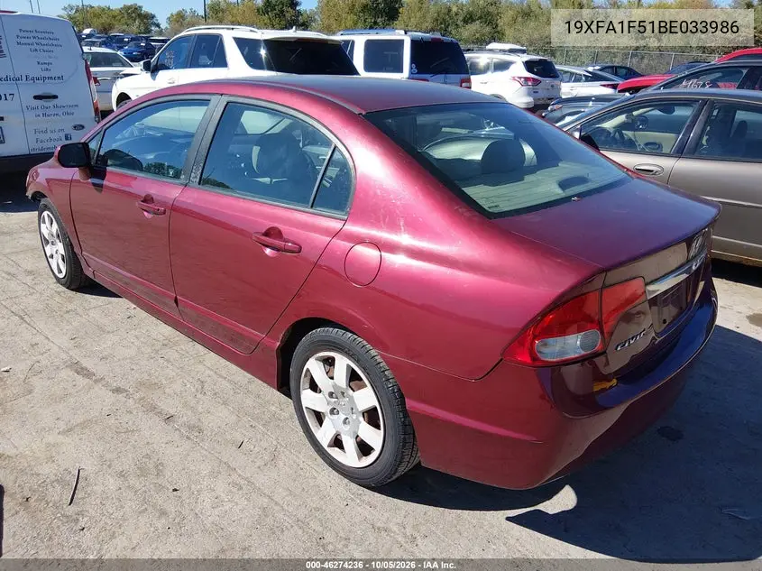 2011 HONDA CIVIC VIN 19XFA1F51BE033986 — фото 3