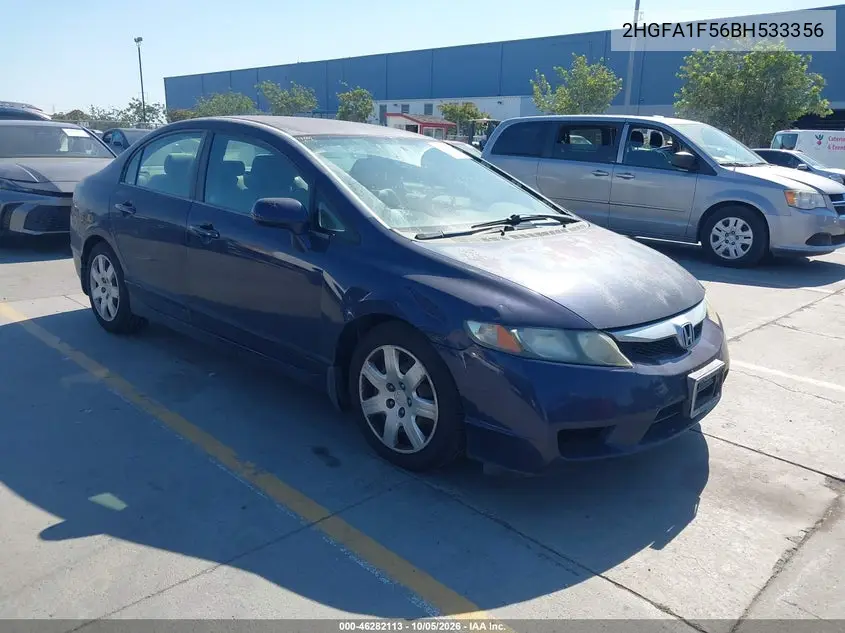 HONDA CIVIC 2011, VIN 2HGFA1F56BH533356