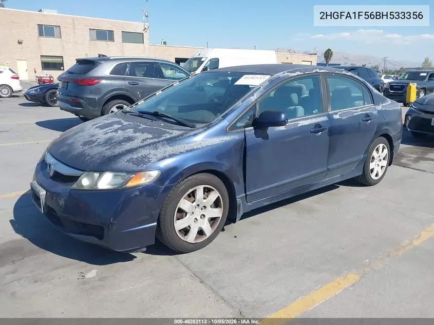 2011 HONDA CIVIC VIN 2HGFA1F56BH533356 — фото 2