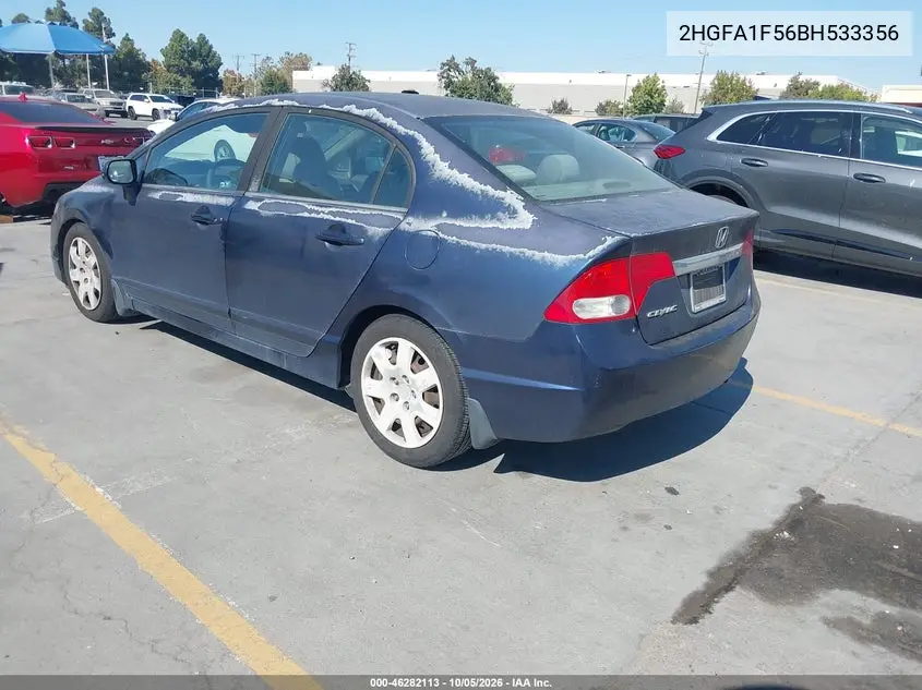 2011 HONDA CIVIC VIN 2HGFA1F56BH533356 — фото 3