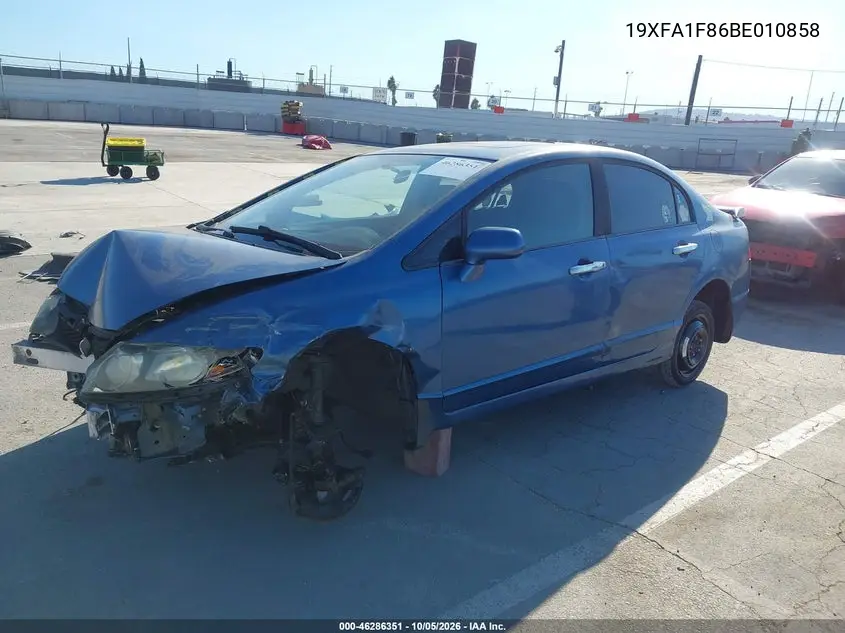 2011 HONDA CIVIC VIN 19XFA1F86BE010858 — фото 2