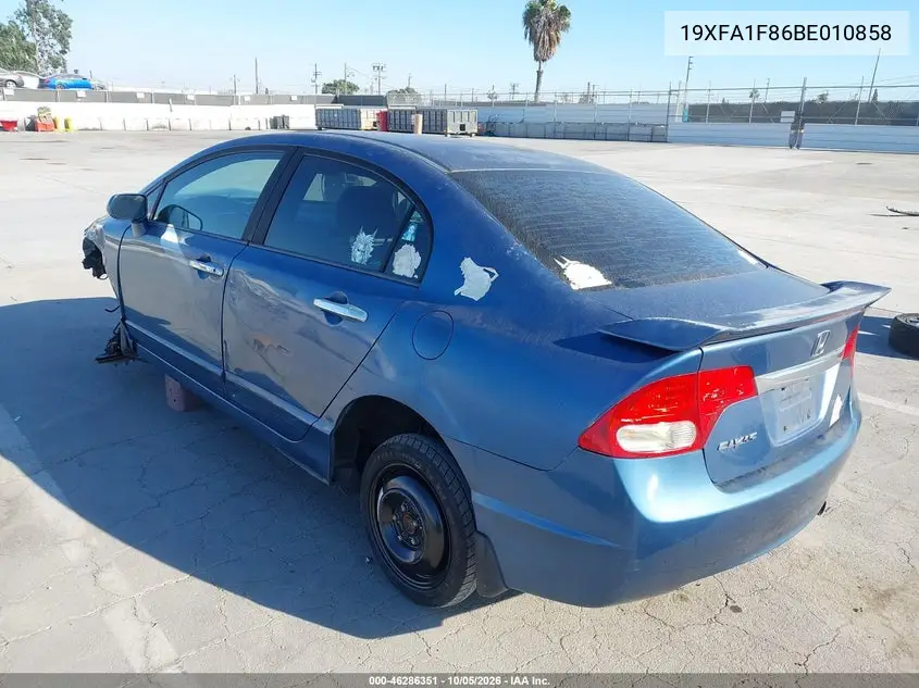 2011 HONDA CIVIC VIN 19XFA1F86BE010858 — фото 3