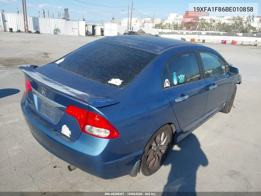 2011 HONDA CIVIC VIN 19XFA1F86BE010858 — фото 4