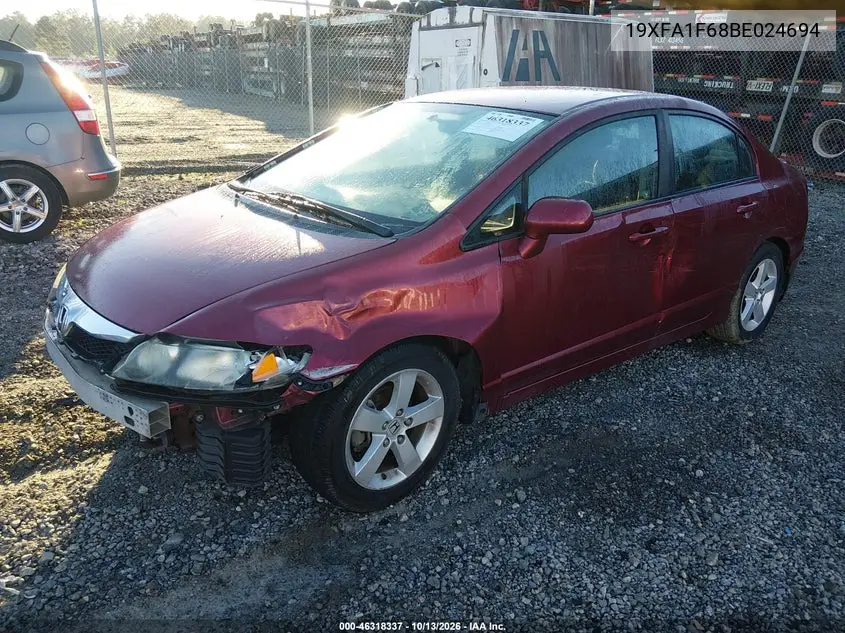 2011 HONDA CIVIC VIN 19XFA1F68BE024694 — фото 2
