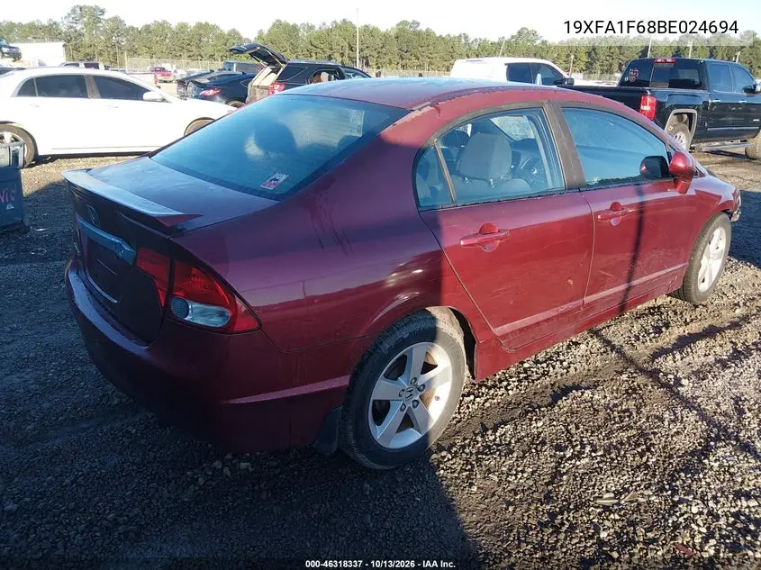 2011 HONDA CIVIC VIN 19XFA1F68BE024694 — фото 4