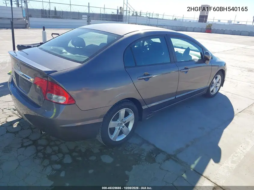 2011 HONDA CIVIC VIN 2HGFA1F60BH540165 — фото 4