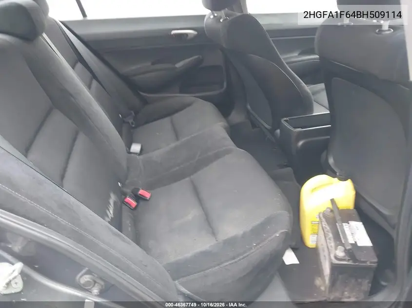HONDA CIVIC 2011, VIN 2HGFA1F64BH509114