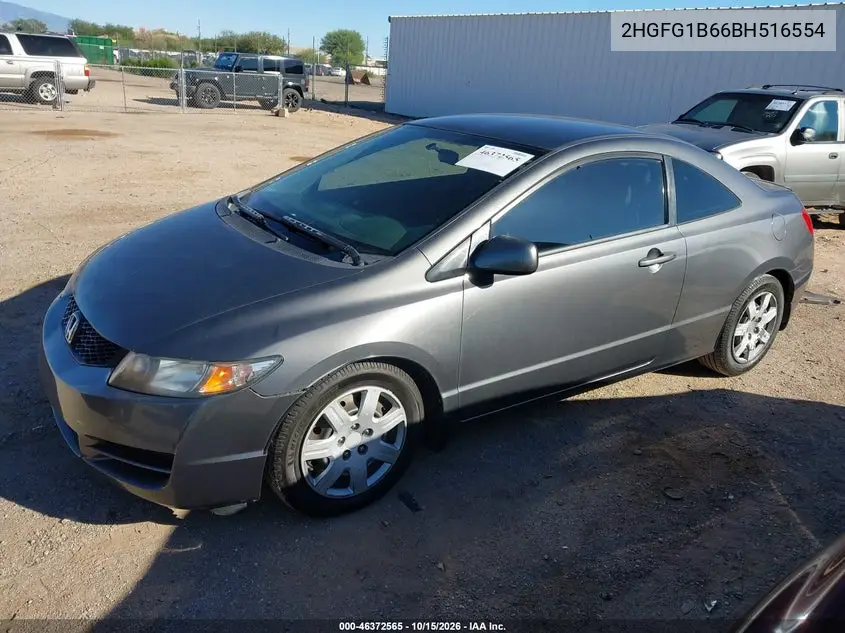 2011 HONDA CIVIC VIN 2HGFG1B66BH516554 — фото 2