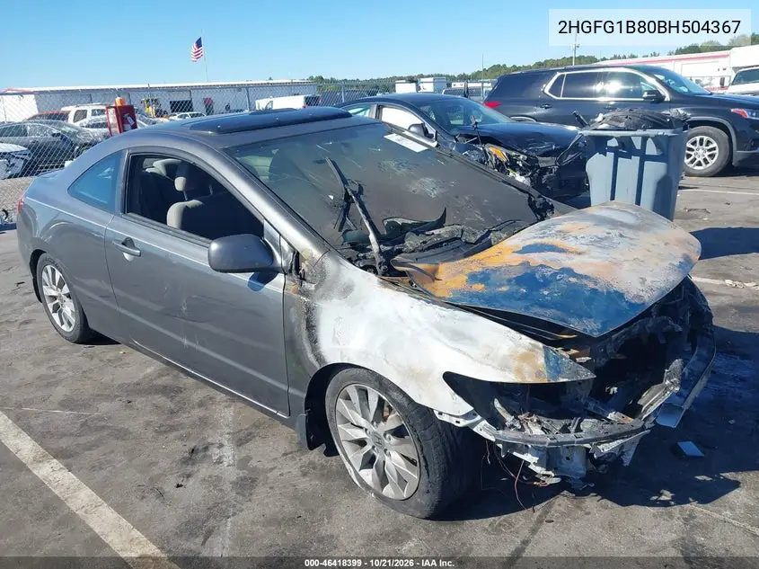 HONDA CIVIC 2011, VIN 2HGFG1B80BH504367