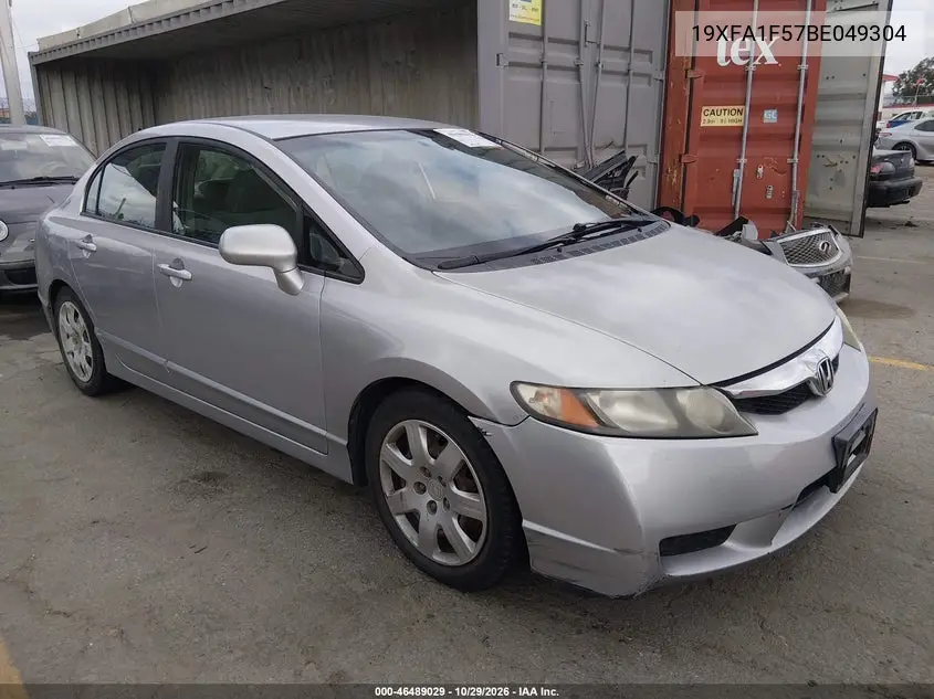 HONDA CIVIC 2011, VIN 19XFA1F57BE049304