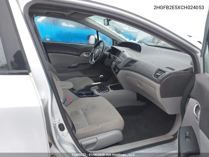 2012 HONDA CIVIC VIN 2HGFB2E5XCH024053 — фото 5