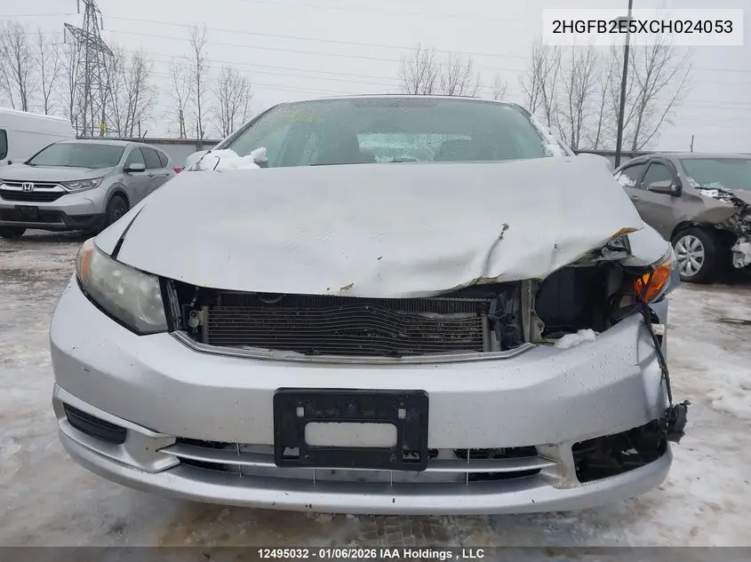 2012 HONDA CIVIC VIN 2HGFB2E5XCH024053 — фото 6