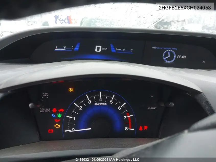 2012 HONDA CIVIC VIN 2HGFB2E5XCH024053 — фото 7