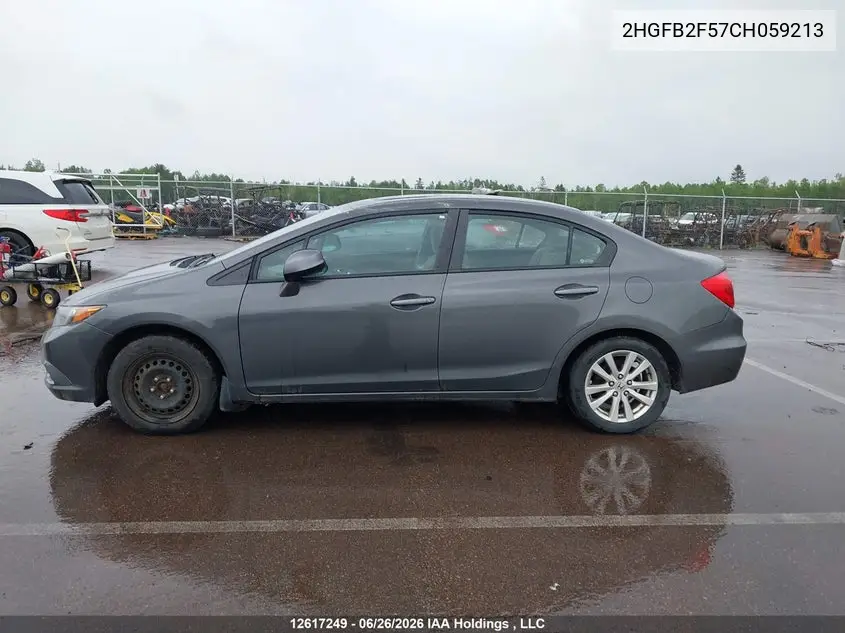 2012 HONDA CIVIC VIN 2HGFB2F57CH059213 — фото 13